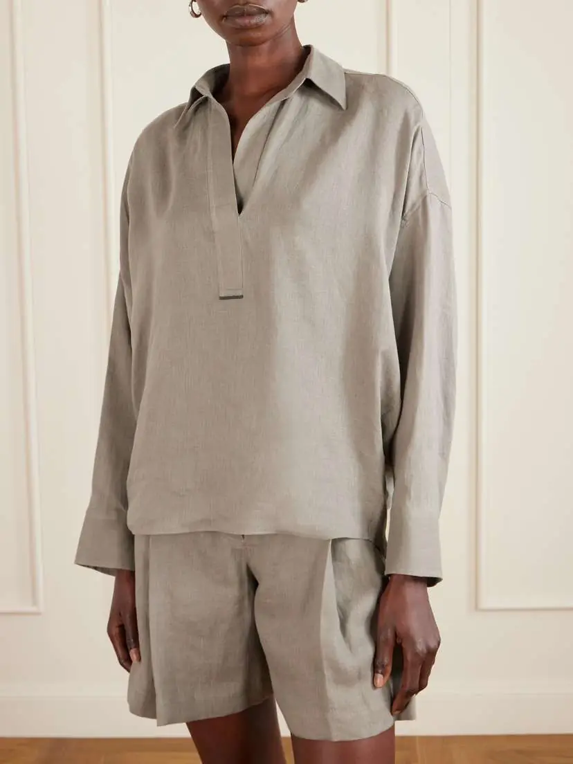 Brunello Cucinelli Linen Blouse | Thumbnail 3 Brunello Cucinelli Linen Blouse | Thumbnail 3