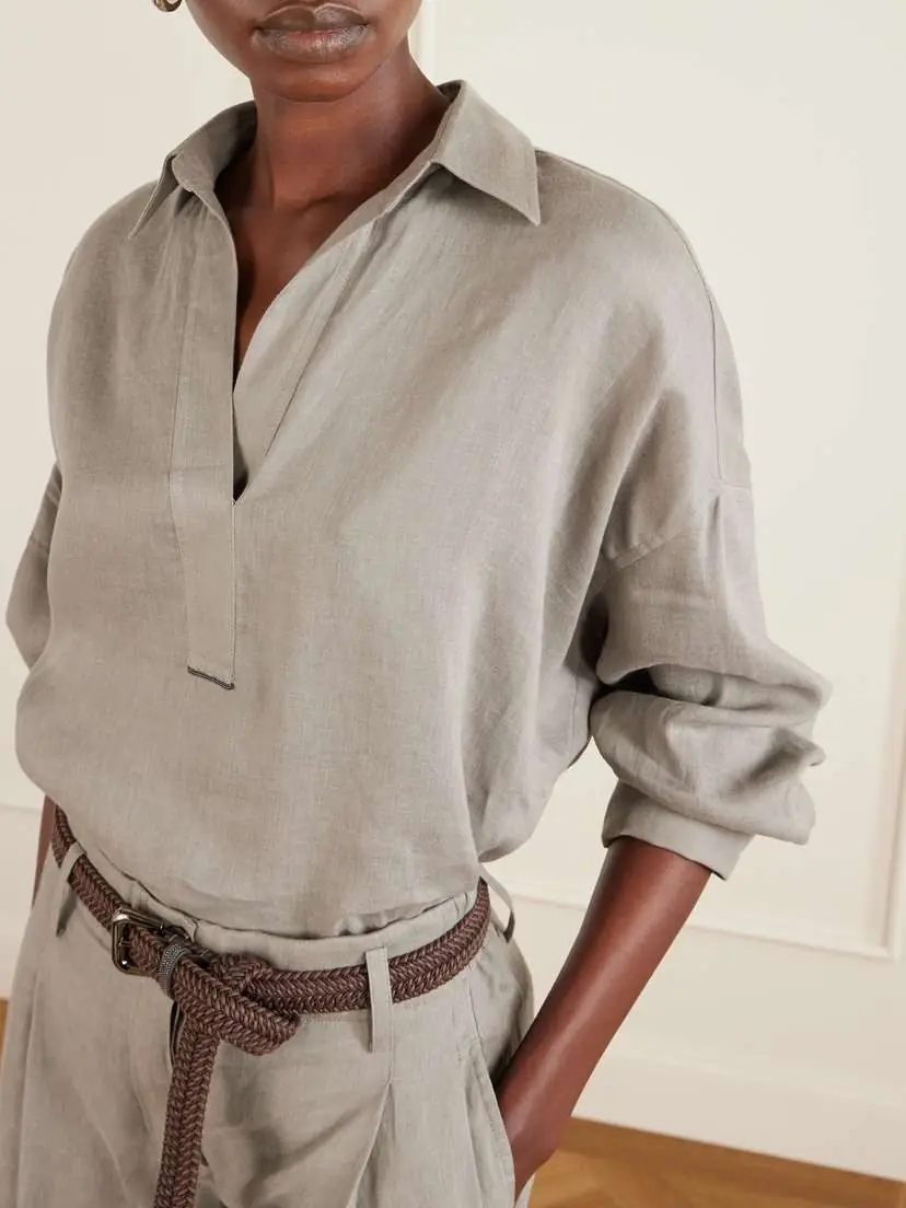 Brunello Cucinelli Linen Blouse | Thumbnail 5 Brunello Cucinelli Linen Blouse | Thumbnail 5
