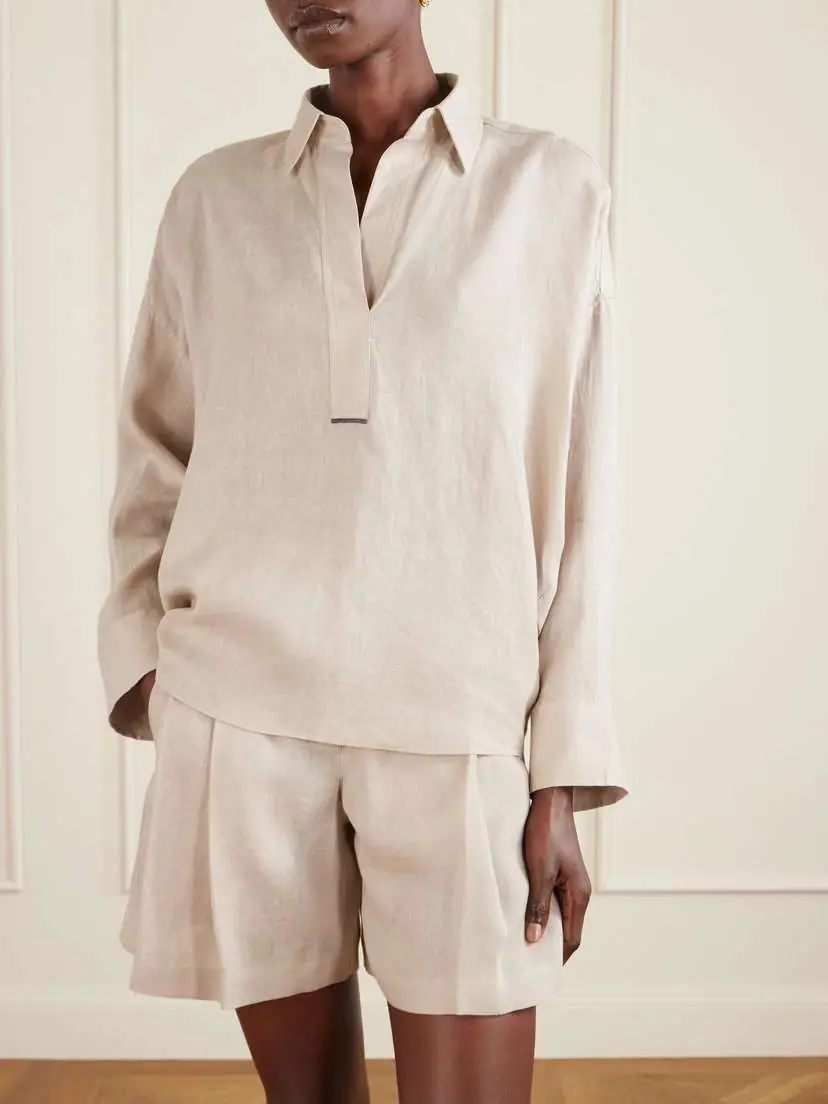 Brunello Cucinelli Linen Blouse | Thumbnail 3 Brunello Cucinelli Linen Blouse | Thumbnail 3