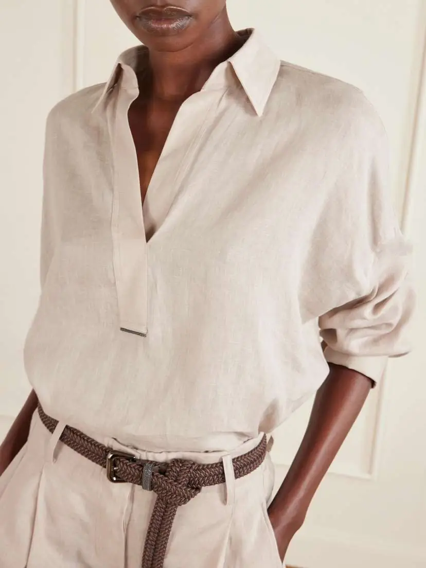Brunello Cucinelli Linen Blouse | Thumbnail 5 Brunello Cucinelli Linen Blouse | Thumbnail 5