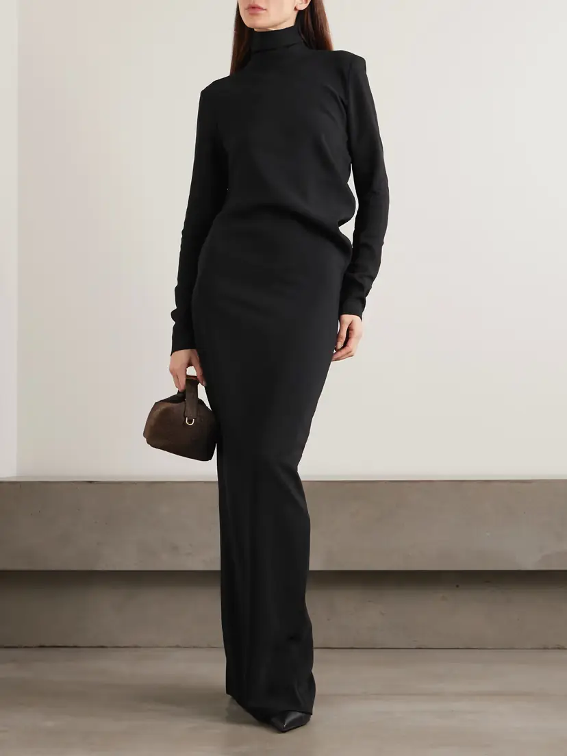 TOTEME Draped Jersey Turtleneck Maxi Dress | Thumbnail 2 TOTEME Draped Jersey Turtleneck Maxi Dress | Thumbnail 2