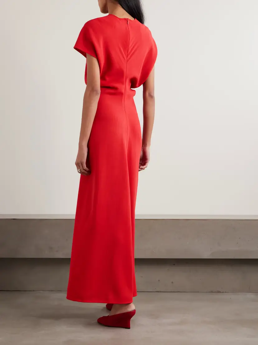 TOTEME Slouch Waist Gathered Wool-crepe Maxi Dress | Thumbnail 3