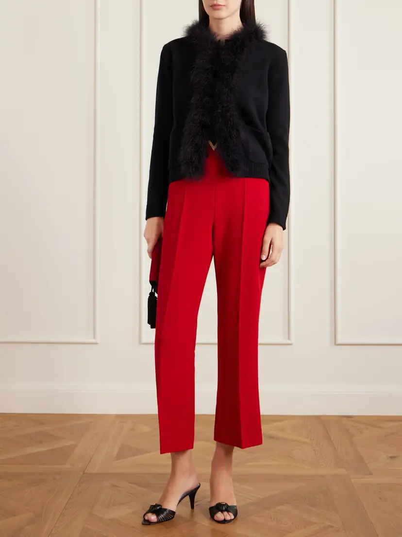 Valentino Garavani Embellished Wool Straight-leg Pants | Thumbnail 2 Valentino Garavani Embellished Wool Straight-leg Pants | Thumbnail 2