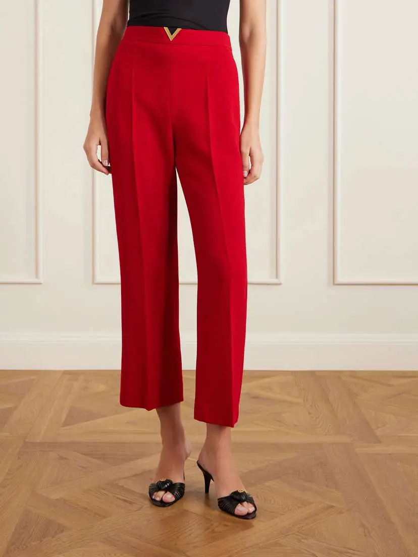Valentino Garavani Embellished Wool Straight-leg Pants | Thumbnail 3 Valentino Garavani Embellished Wool Straight-leg Pants | Thumbnail 3