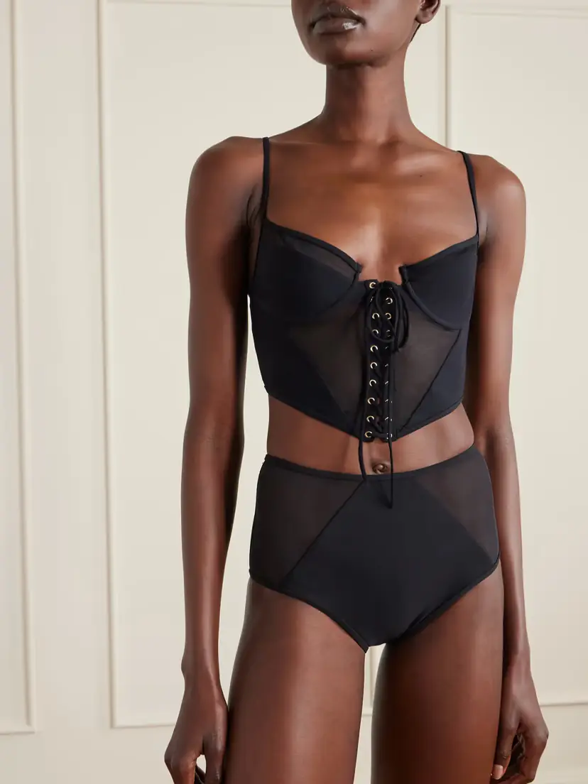 Kiki de Montparnasse Peep Show Tulle-trimmed Bikini Briefs | Thumbnail 2 Kiki de Montparnasse Peep Show Tulle-trimmed Bikini Briefs | Thumbnail 2