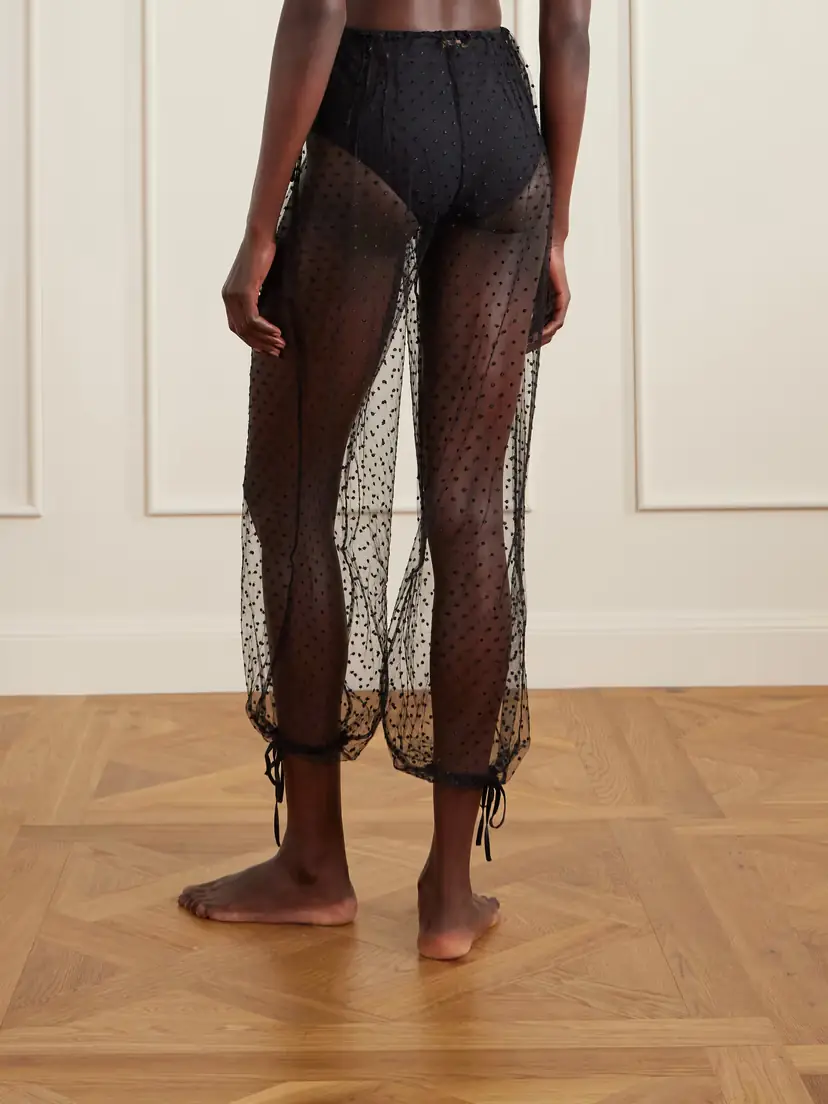 Kiki de Montparnasse Bow-detailed Flocked Tulle Tapered Pants | Thumbnail 3 Kiki de Montparnasse Bow-detailed Flocked Tulle Tapered Pants | Thumbnail 3