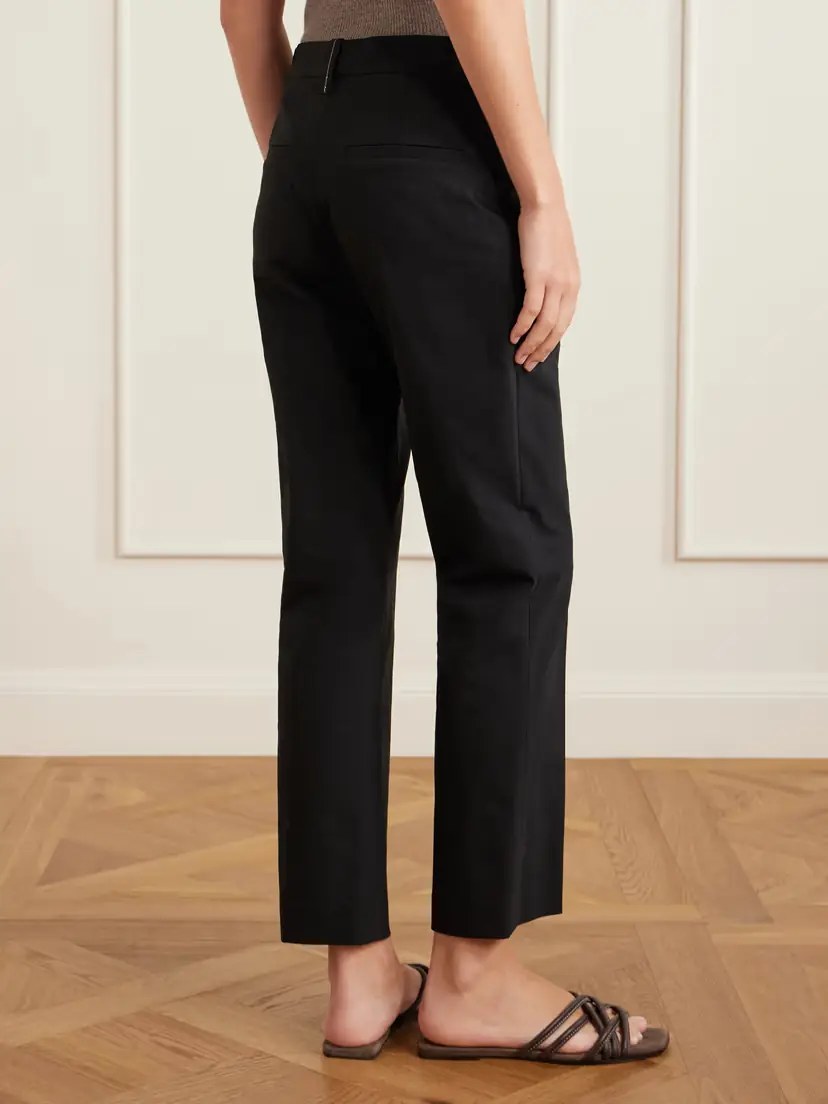 Brunello Cucinelli Pleated Stretch-cotton Twill Tapered Pants | Thumbnail 4