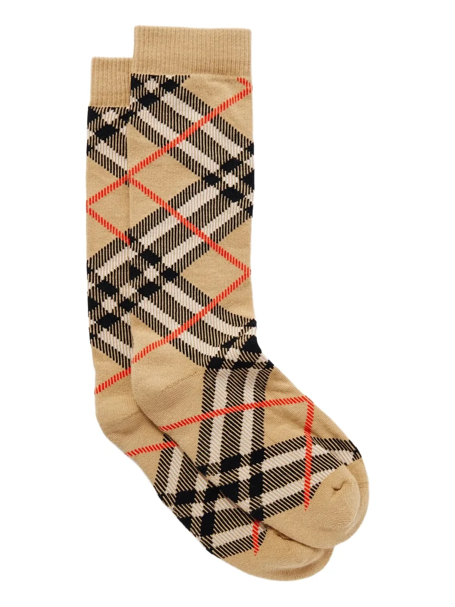 Checked Cotton-blend Socks Checked Cotton-blend Socks