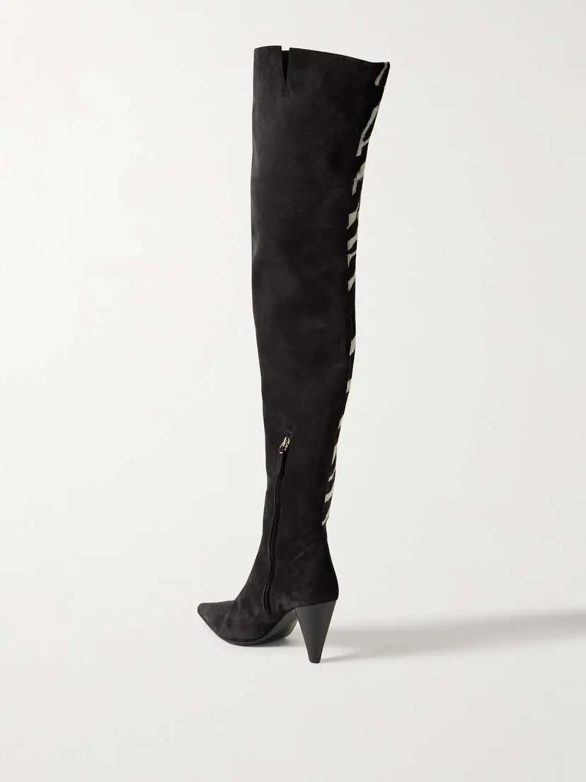Khaite Harvey Suede And Zebra-print Calf Hair Over-the-knee Boots | Thumbnail 3 Khaite Harvey Suede And Zebra-print Calf Hair Over-the-knee Boots | Thumbnail 3