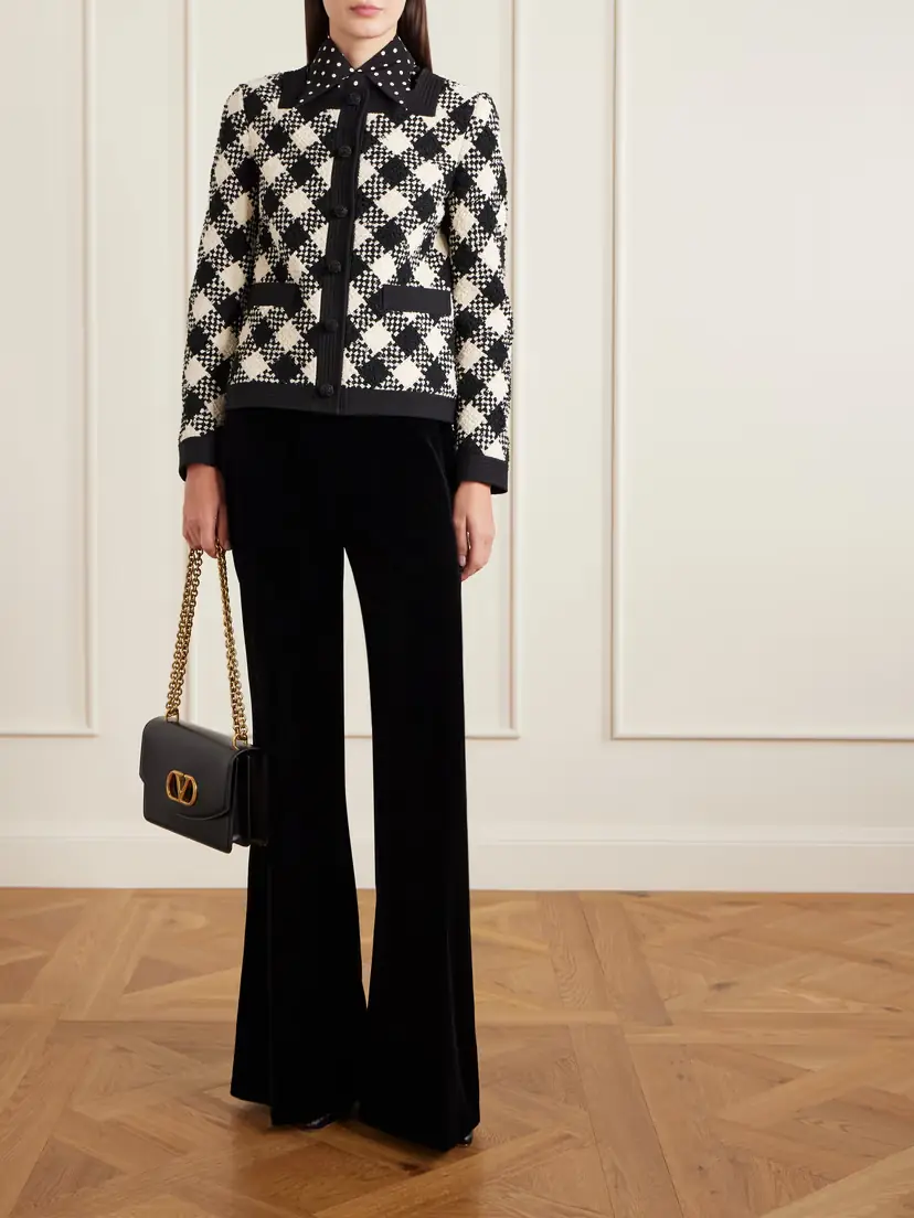 Valentino Garavani Cotton-velvet Flared Pants | Thumbnail 2