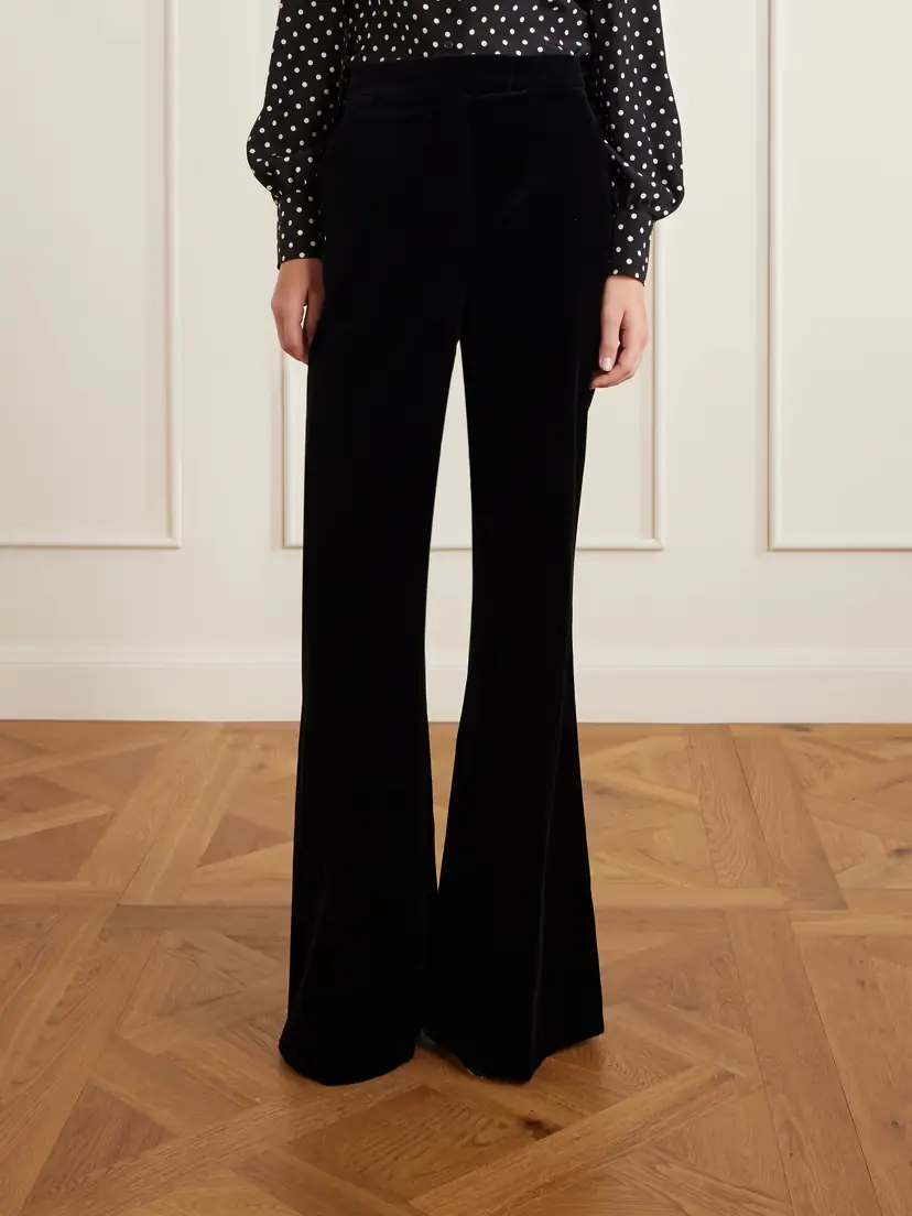 Valentino Garavani Cotton-velvet Flared Pants | Thumbnail 3