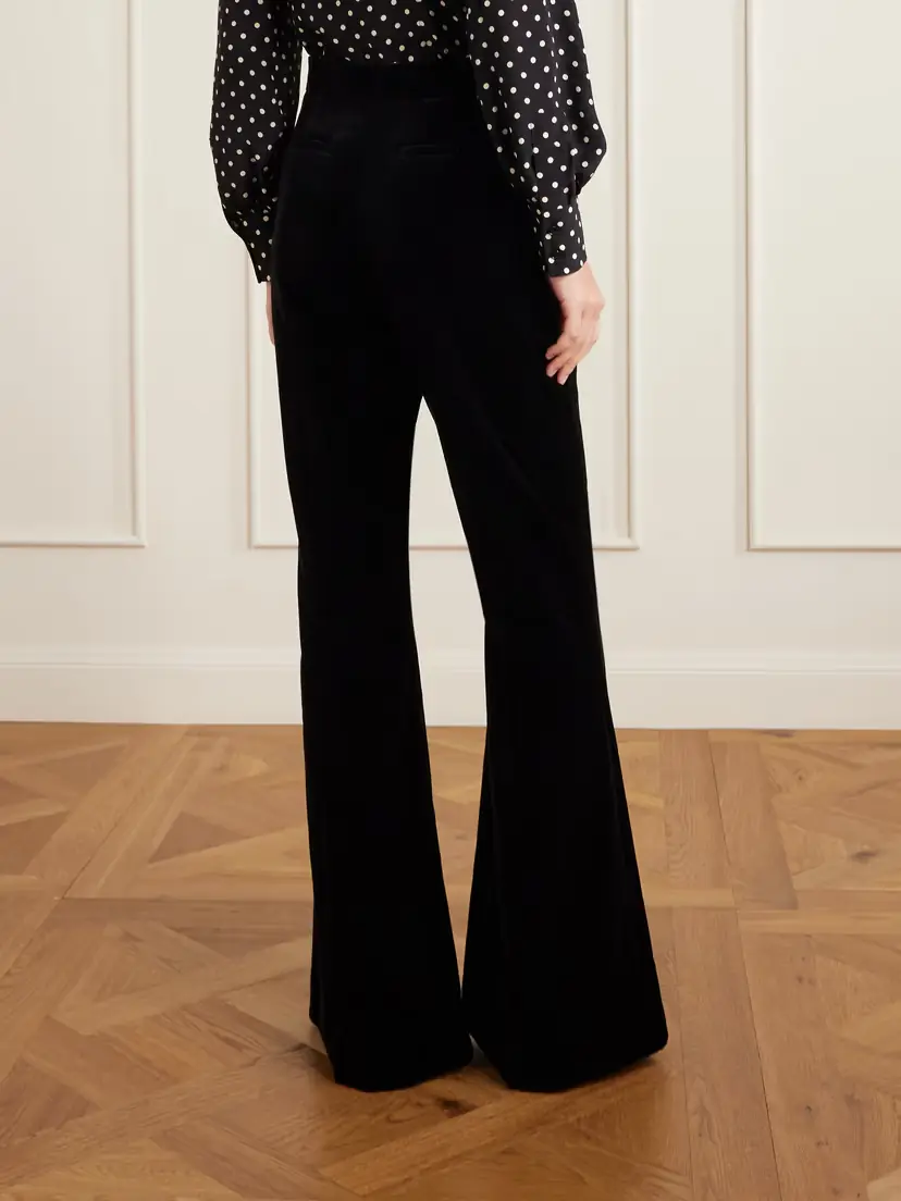 Valentino Garavani Cotton-velvet Flared Pants | Thumbnail 4