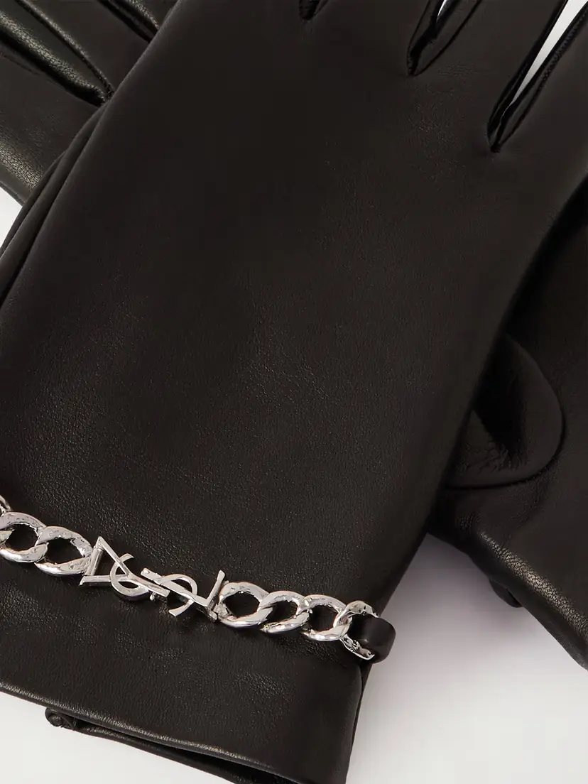 Saint Laurent Leather Gloves | Thumbnail 2 Saint Laurent Leather Gloves | Thumbnail 2