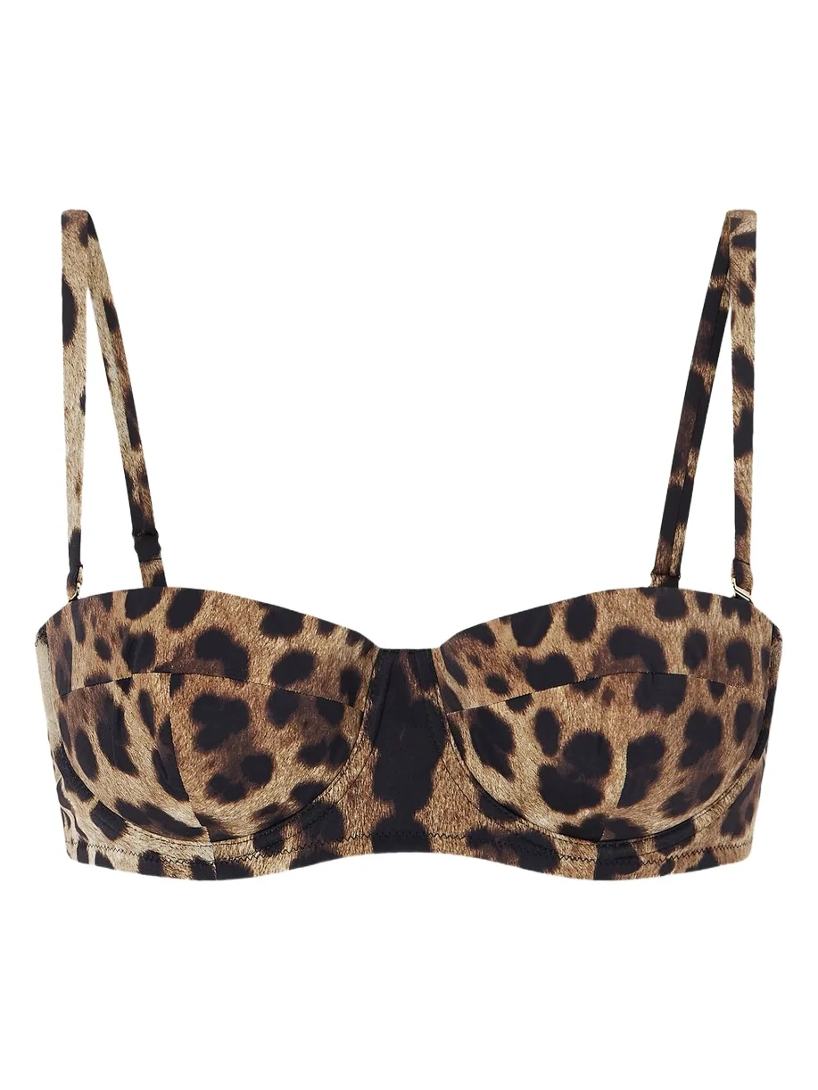 Dolce & Gabbana Leopard-print Balconette Bikini Top