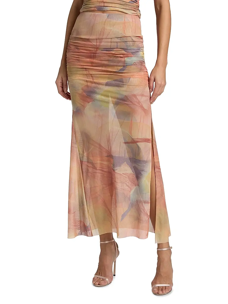 Ronny Kobo Women's Bruno Ruched Maxi Skirt | Thumbnail 3 Ronny Kobo Women's Bruno Ruched Maxi Skirt | Thumbnail 3