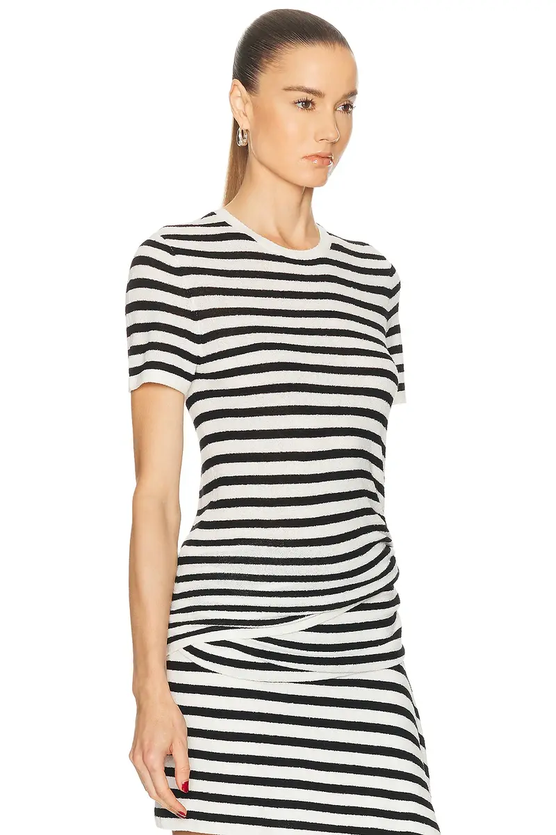 Christopher Esber Stripe Knit Ruched Orbit Tee | Thumbnail 2 Christopher Esber Stripe Knit Ruched Orbit Tee | Thumbnail 2