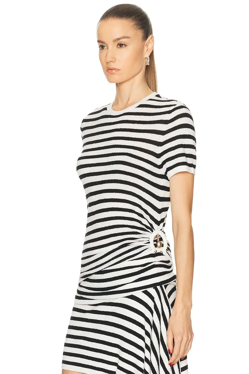 Christopher Esber Stripe Knit Ruched Orbit Tee | Thumbnail 3 Christopher Esber Stripe Knit Ruched Orbit Tee | Thumbnail 3