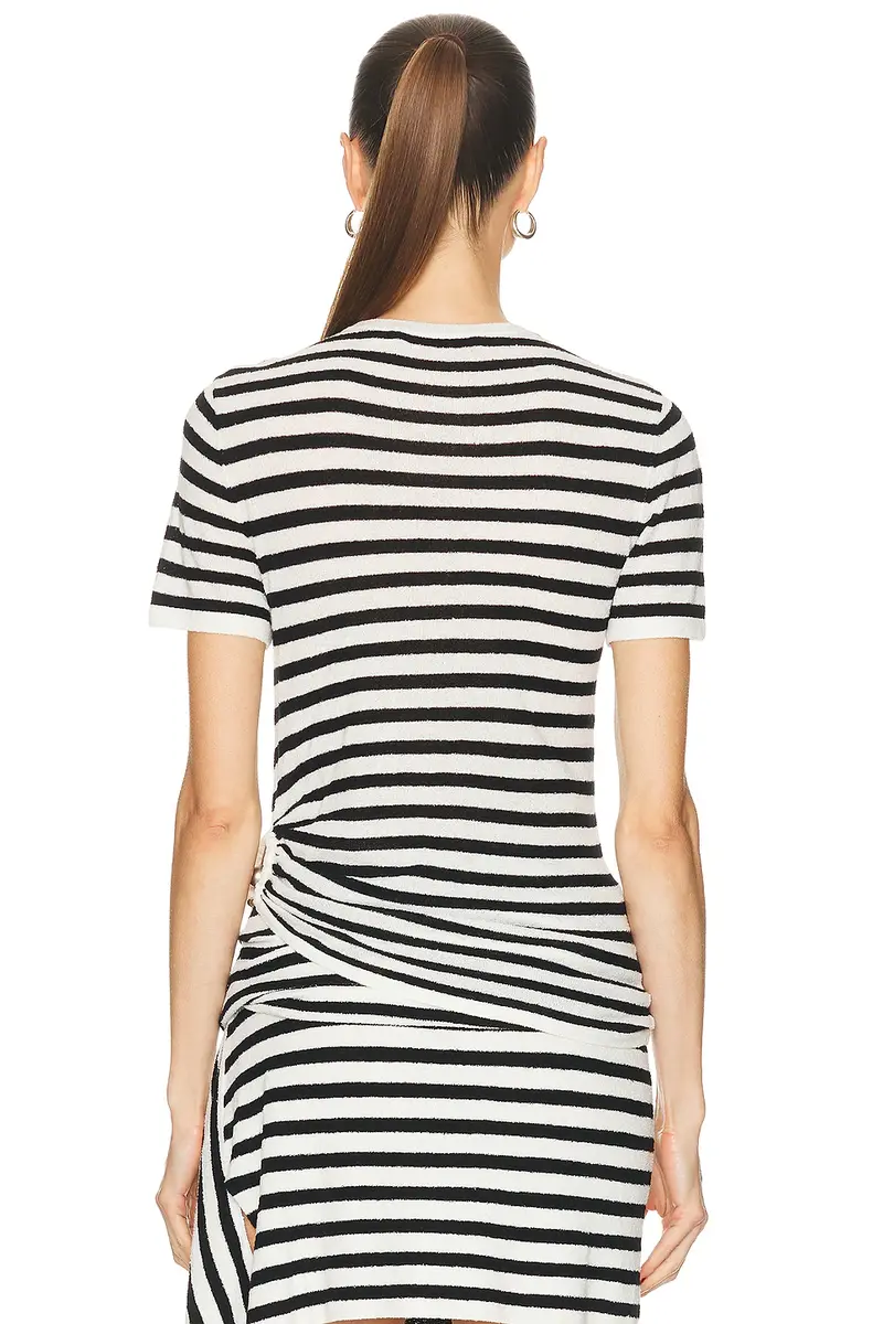 Christopher Esber Stripe Knit Ruched Orbit Tee | Thumbnail 4 Christopher Esber Stripe Knit Ruched Orbit Tee | Thumbnail 4