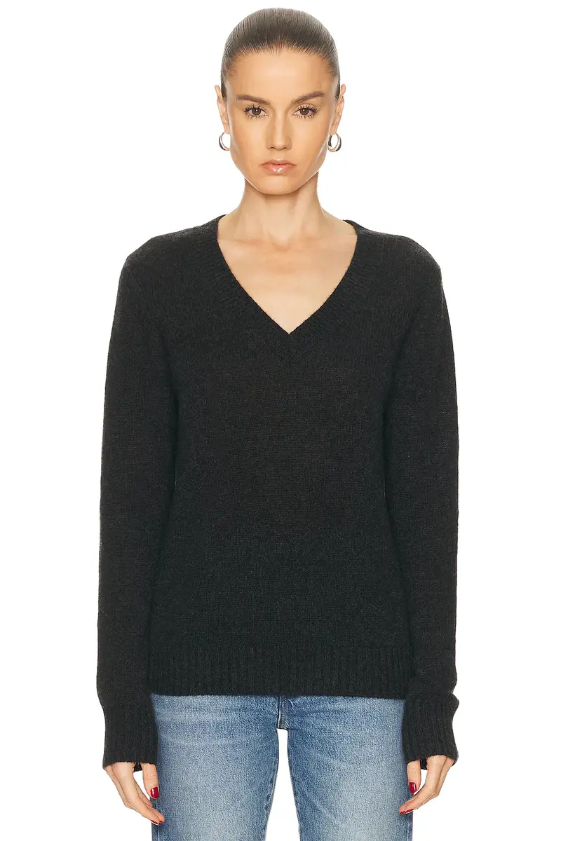 ENZA COSTA Cashmere V-Neck Sweater