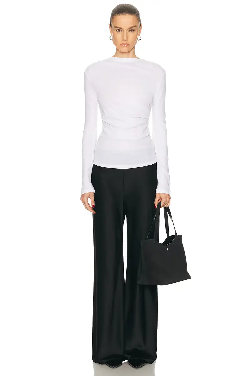 ENZA COSTA Cashmere Jersey Draped Long Sleeve Crewneck Top | Thumbnail 5 ENZA COSTA Cashmere Jersey Draped Long Sleeve Crewneck Top | Thumbnail 5