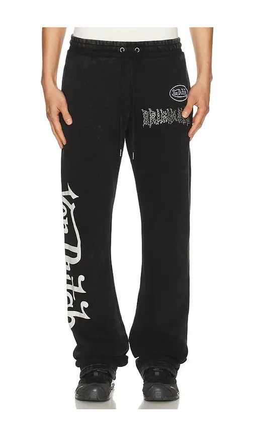 Von Dutch Logo Flared Leg Joggers | Image 1 Von Dutch Logo Flared Leg Joggers | Image 1