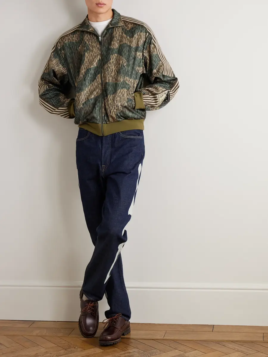 KAPITAL Striped Webbing-Trimmed Printed Jersey Track Jacket - Men | Thumbnail 2 KAPITAL Striped Webbing-Trimmed Printed Jersey Track Jacket - Men | Thumbnail 2