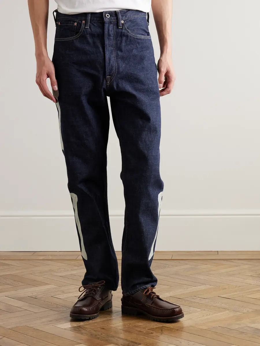 KAPITAL Okagilly Slim-Fit Crochet-Trimmed Jeans - Men | Thumbnail 3 KAPITAL Okagilly Slim-Fit Crochet-Trimmed Jeans - Men | Thumbnail 3