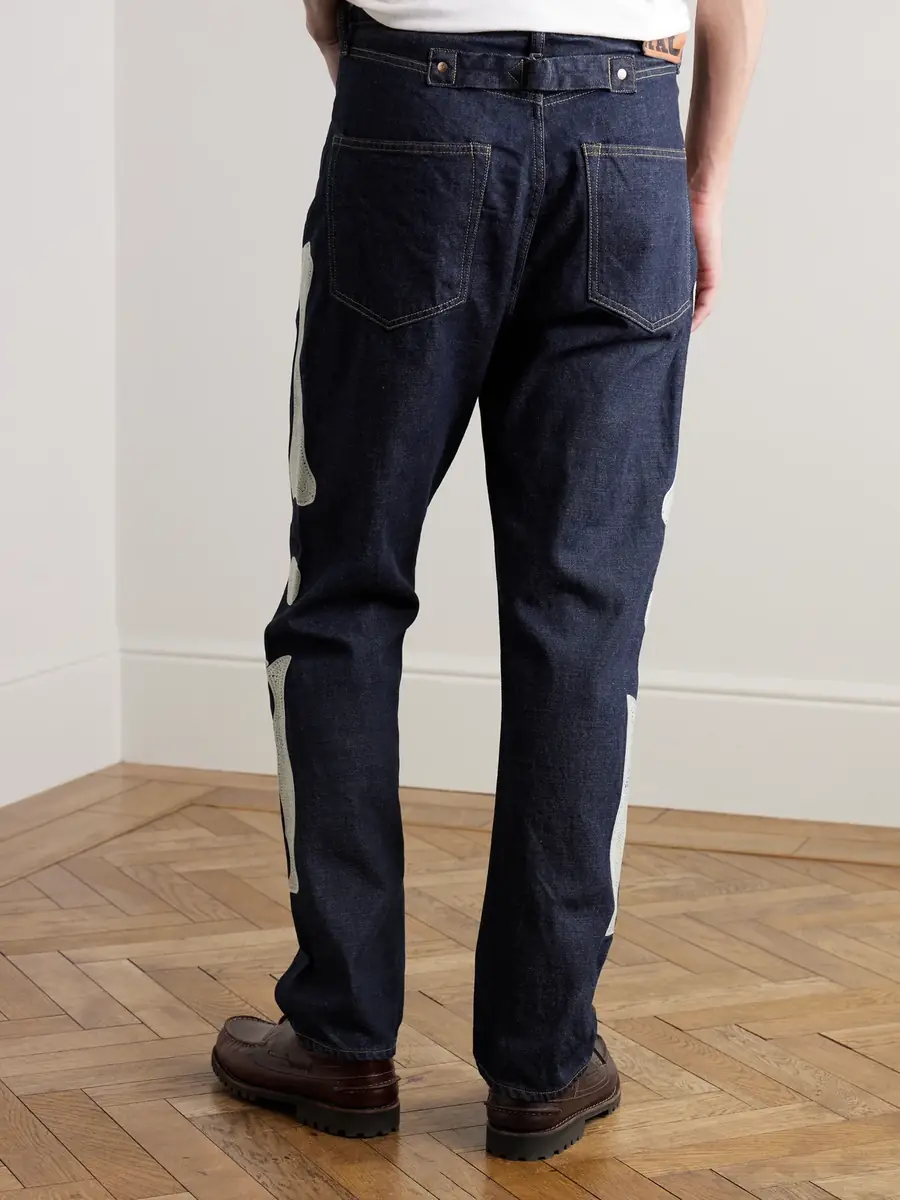 KAPITAL Okagilly Slim-Fit Crochet-Trimmed Jeans - Men | Thumbnail 4 KAPITAL Okagilly Slim-Fit Crochet-Trimmed Jeans - Men | Thumbnail 4