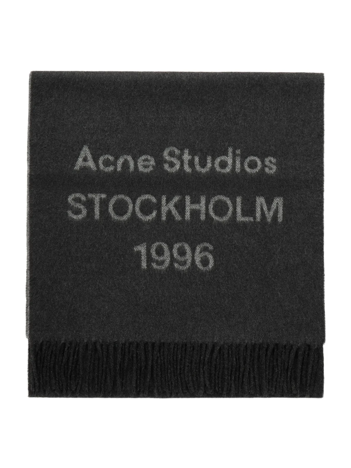 Venus 1996 Logo-Jacquard Fringed Wool Scarf - Men Venus 1996 Logo-Jacquard Fringed Wool Scarf - Men
