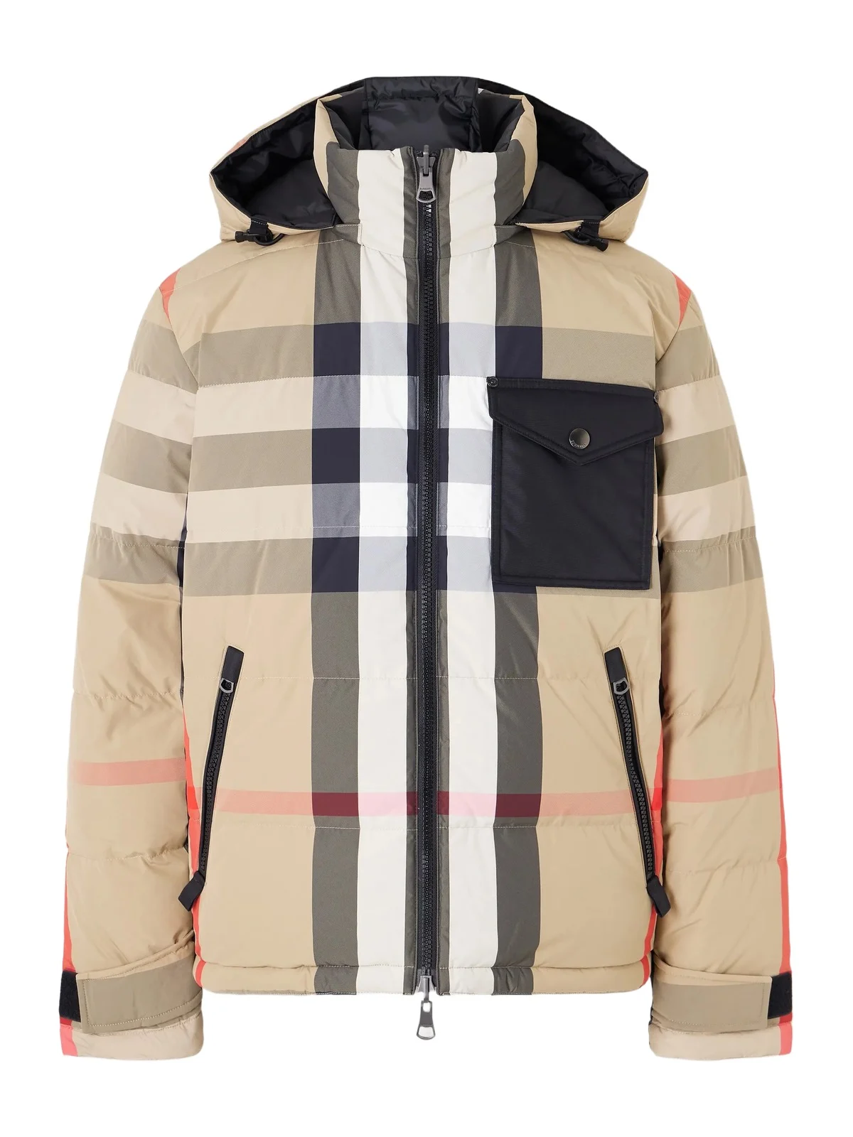 Reversible Quilted Checked Shell Hooded Down Jacket - Men