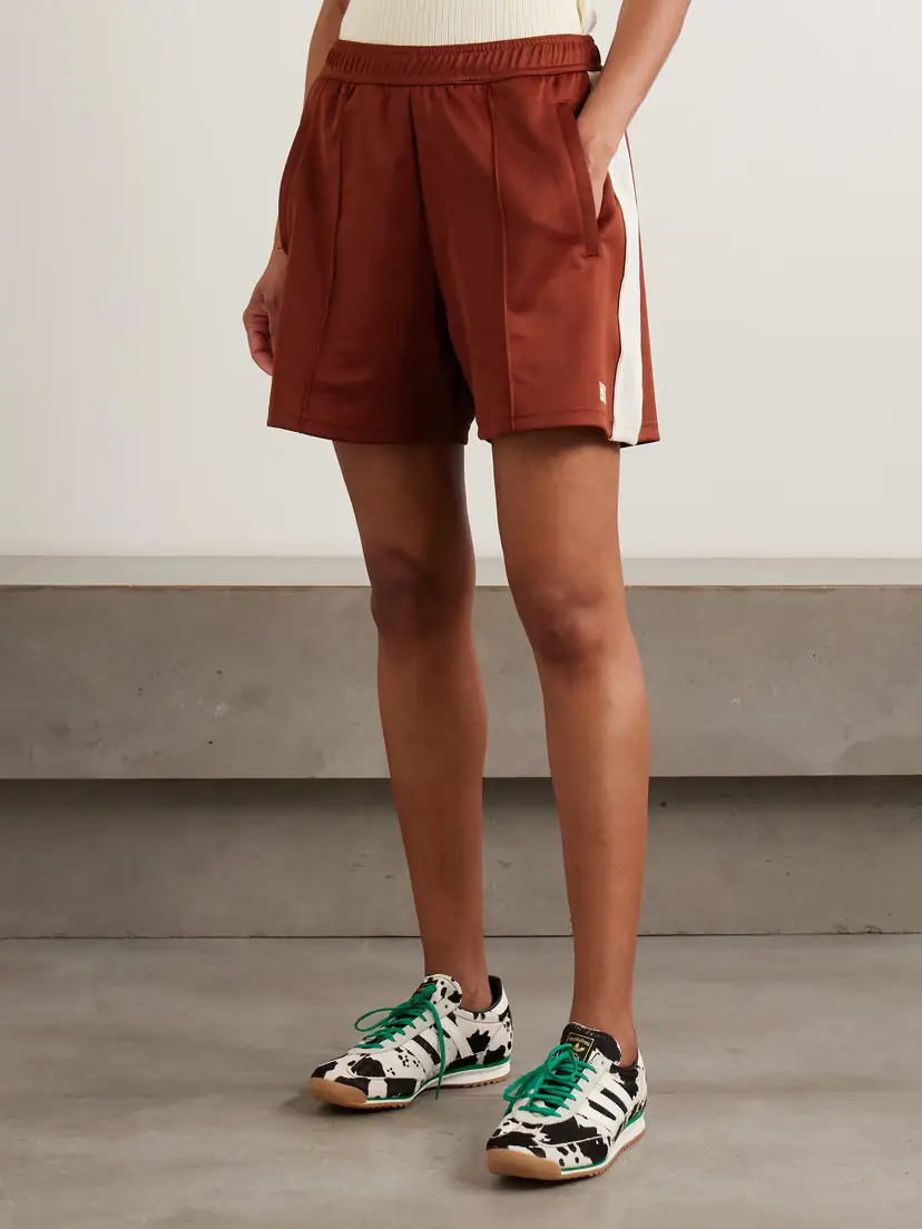 Wales Bonner Motion Embroidered Mesh-trimmed Jersey Shorts | Thumbnail 3