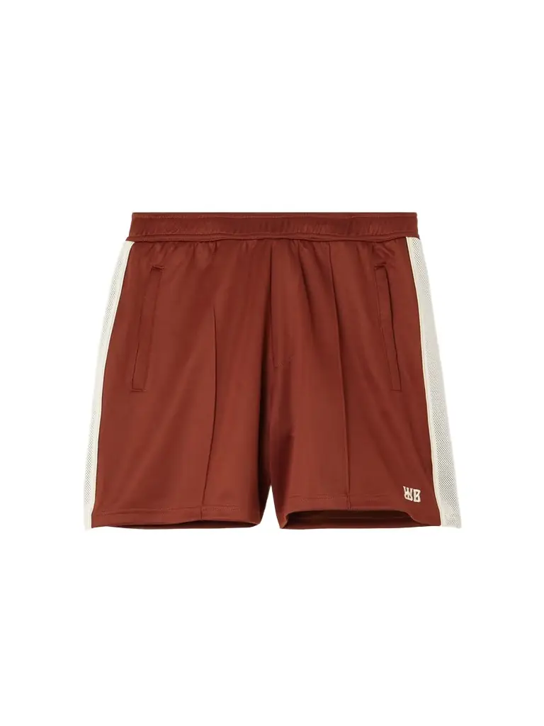 Wales Bonner Motion Embroidered Mesh-trimmed Jersey Shorts | Image 1 Wales Bonner Motion Embroidered Mesh-trimmed Jersey Shorts | Image 1