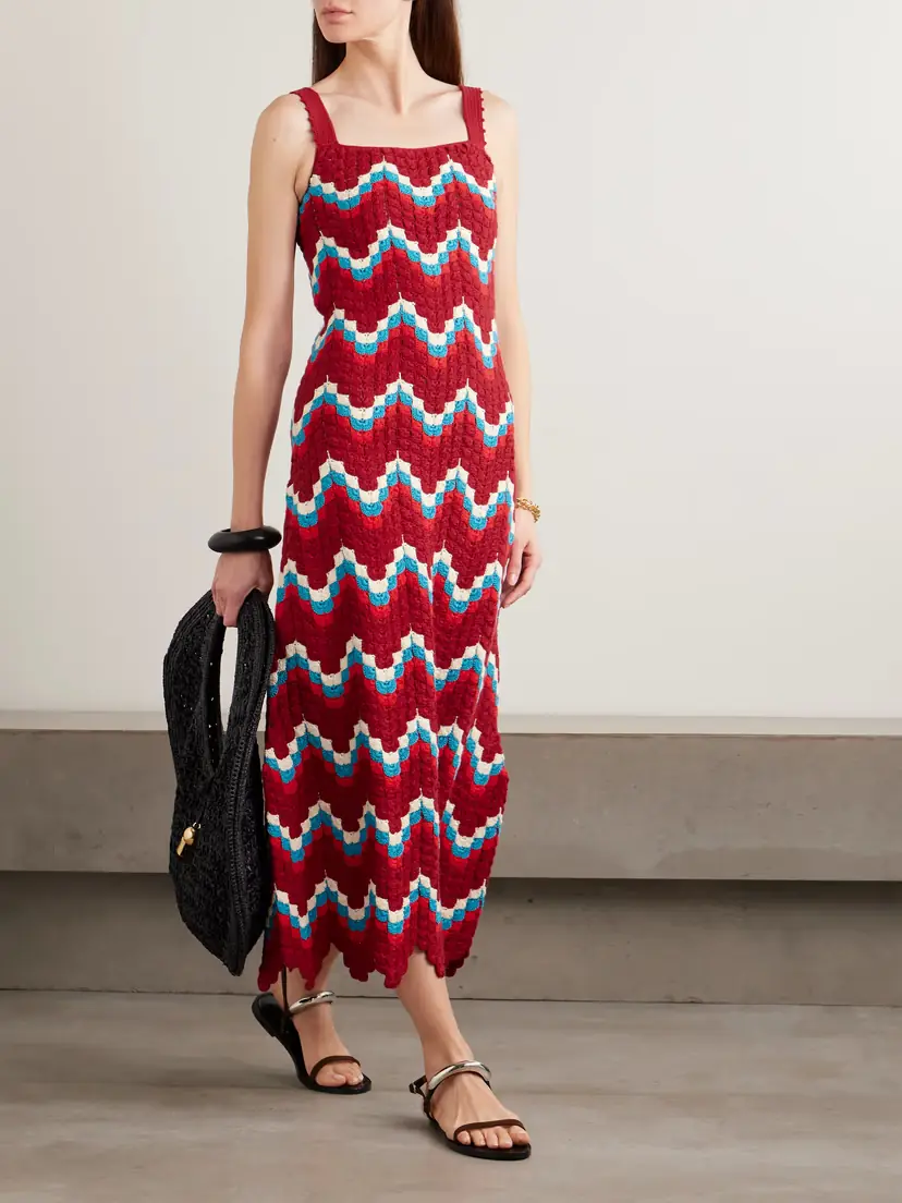 ESCVDO Marea Scalloped Crocheted Cotton Maxi Dress | Thumbnail 2