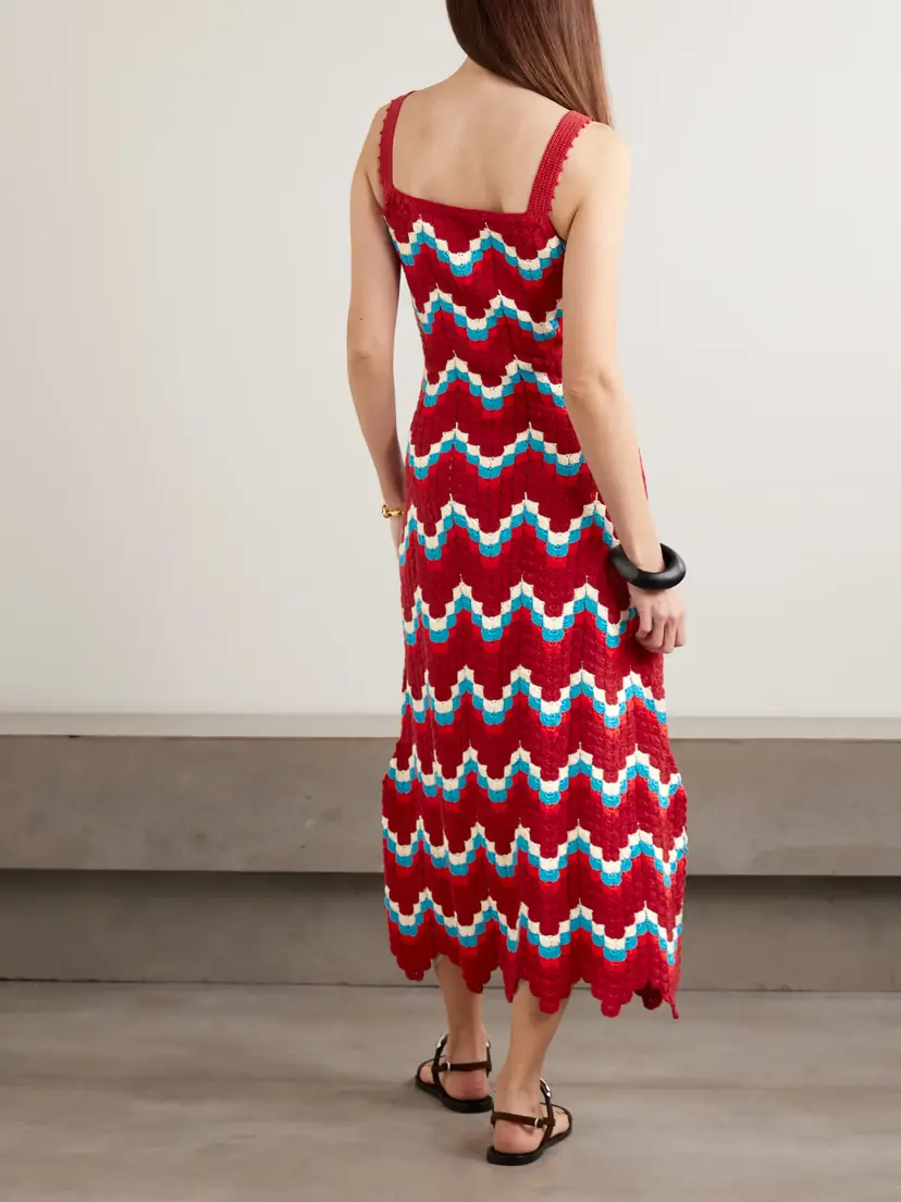 ESCVDO Marea Scalloped Crocheted Cotton Maxi Dress | Thumbnail 3