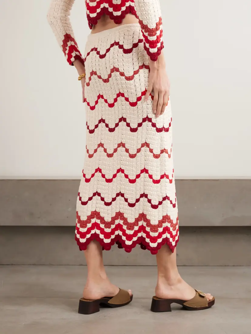 ESCVDO Safi Scalloped Crocheted Cotton Midi Skirt | Thumbnail 3 ESCVDO Safi Scalloped Crocheted Cotton Midi Skirt | Thumbnail 3