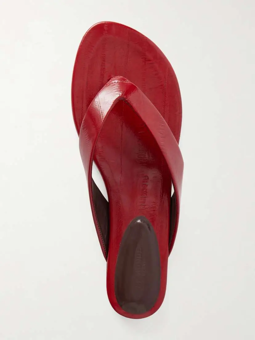 Le Monde Béryl Eel-effect Leather Thong Sandals | Thumbnail 6