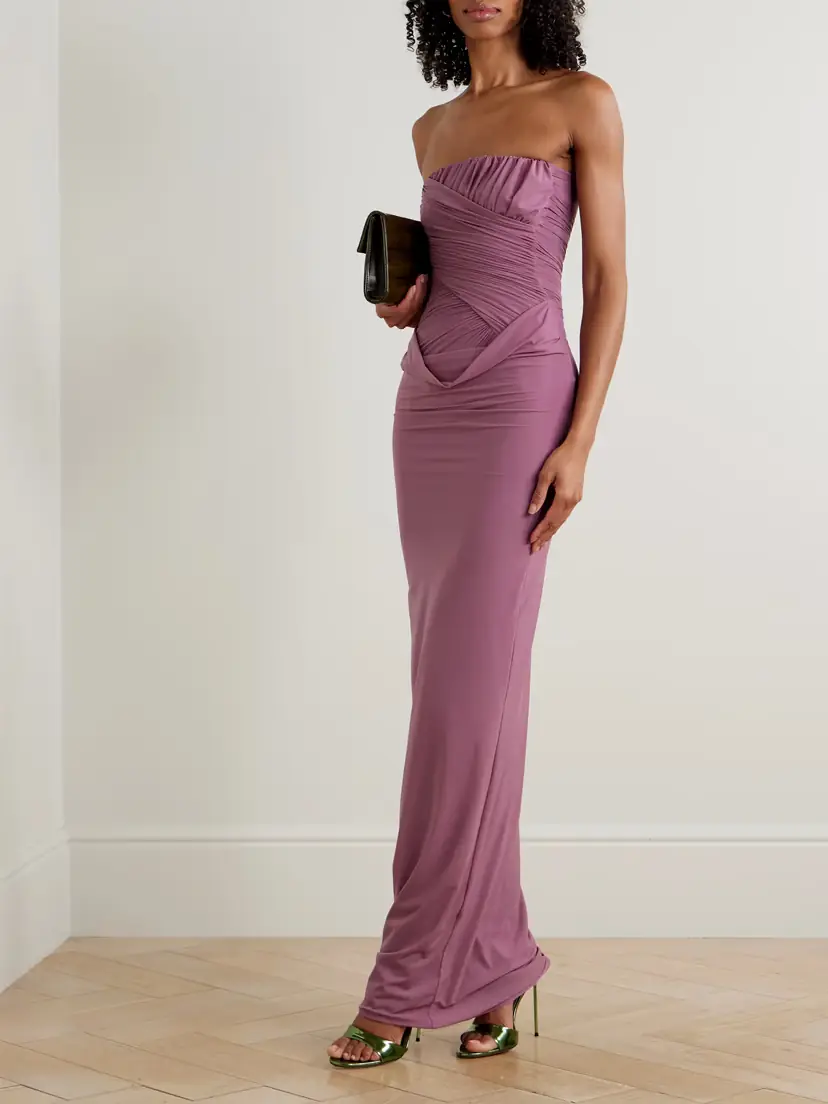 Maygel Coronel Gorgonia Strapless Draped Stretch-jersey Maxi Dress | Thumbnail 2 Maygel Coronel Gorgonia Strapless Draped Stretch-jersey Maxi Dress | Thumbnail 2