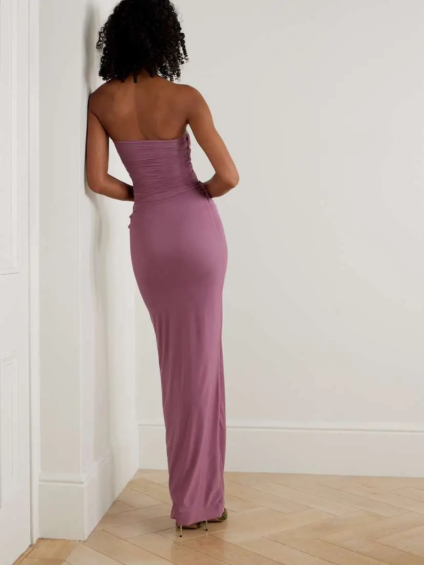 Maygel Coronel Gorgonia Strapless Draped Stretch-jersey Maxi Dress | Thumbnail 3 Maygel Coronel Gorgonia Strapless Draped Stretch-jersey Maxi Dress | Thumbnail 3