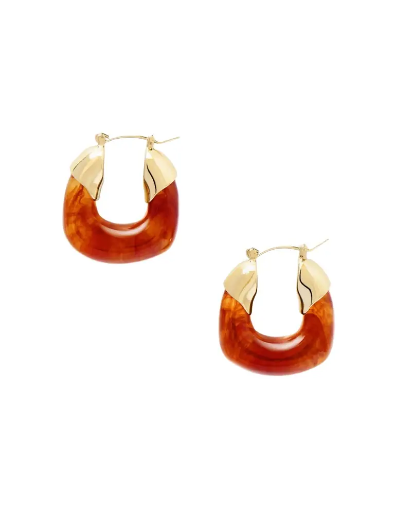 Lizzie Fortunato Mini Organic Gold-plated Resin Hoop Earrings | Image 1 Lizzie Fortunato Mini Organic Gold-plated Resin Hoop Earrings | Image 1