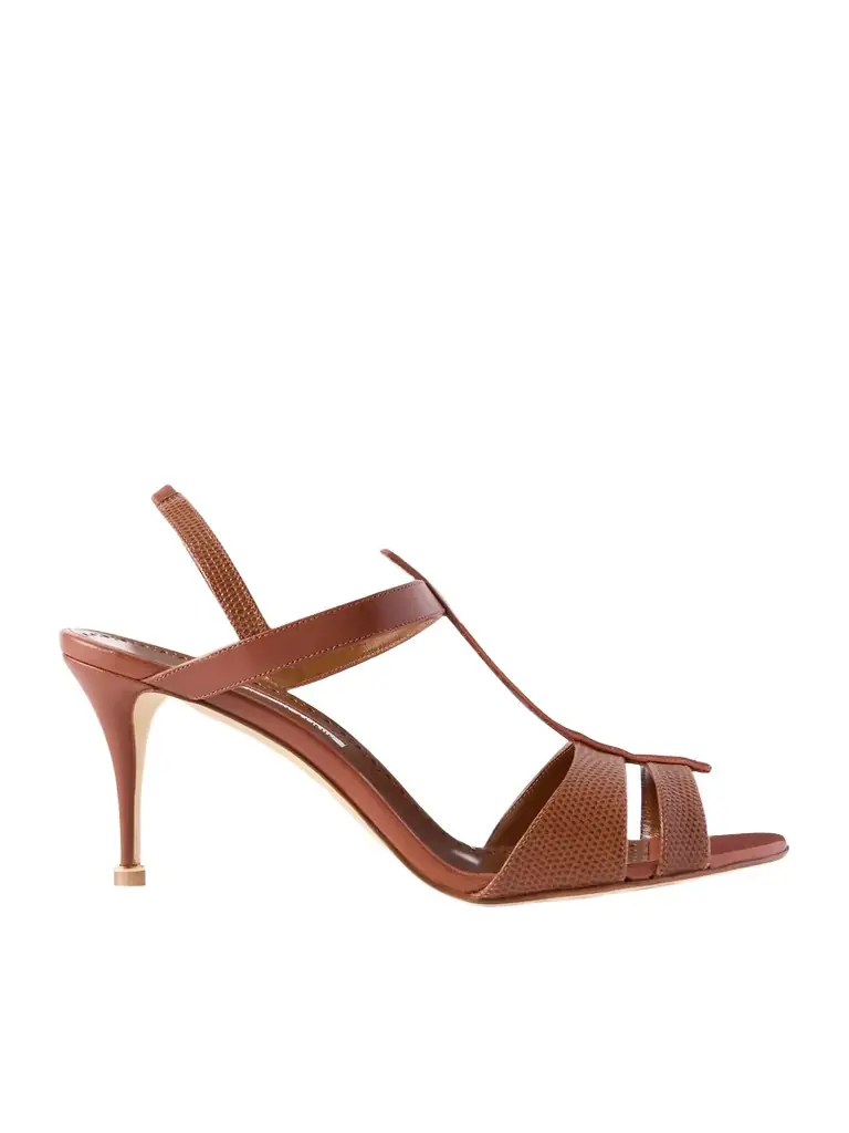 Manolo Blahnik Retauxlo 70 Lizard-effect Leather Slingback Sandals | Image 1 Manolo Blahnik Retauxlo 70 Lizard-effect Leather Slingback Sandals | Image 1