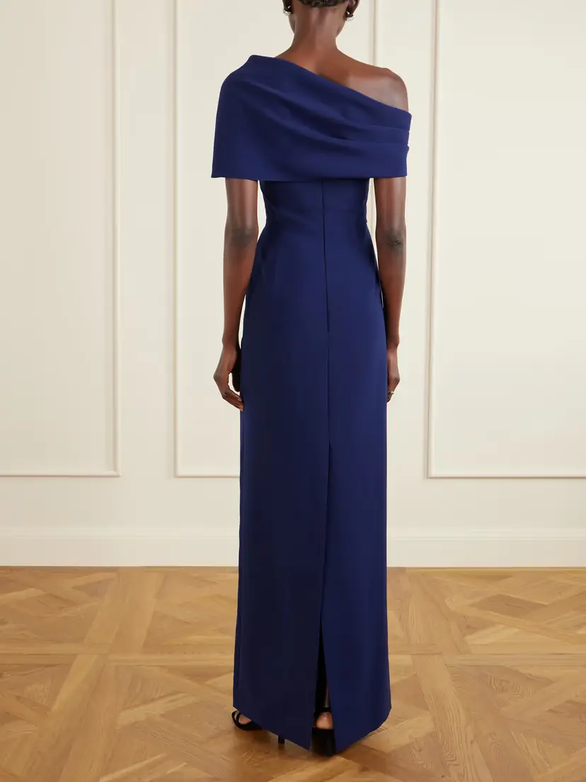 Carolina Herrera Draped Off-the-shoulder Crepe Gown | Thumbnail 3 Carolina Herrera Draped Off-the-shoulder Crepe Gown | Thumbnail 3