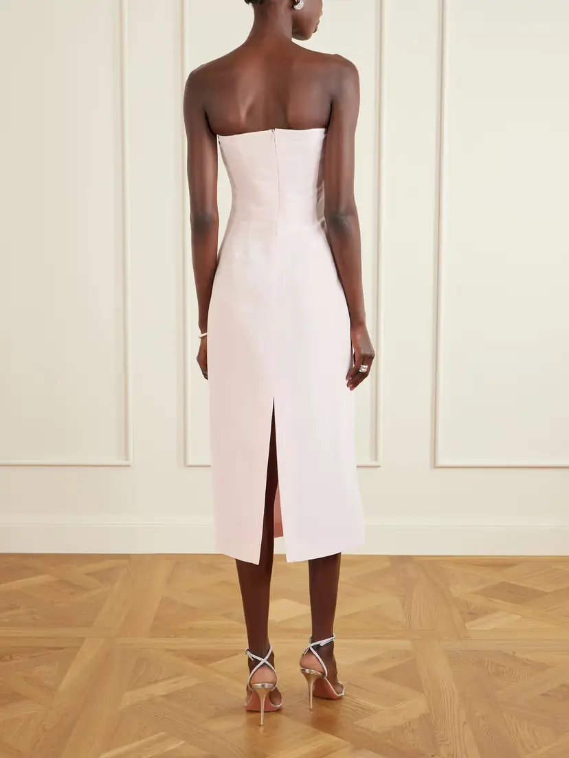 Magda Butrym Strapless Silk-crepe Midi Dress | Thumbnail 3 Magda Butrym Strapless Silk-crepe Midi Dress | Thumbnail 3