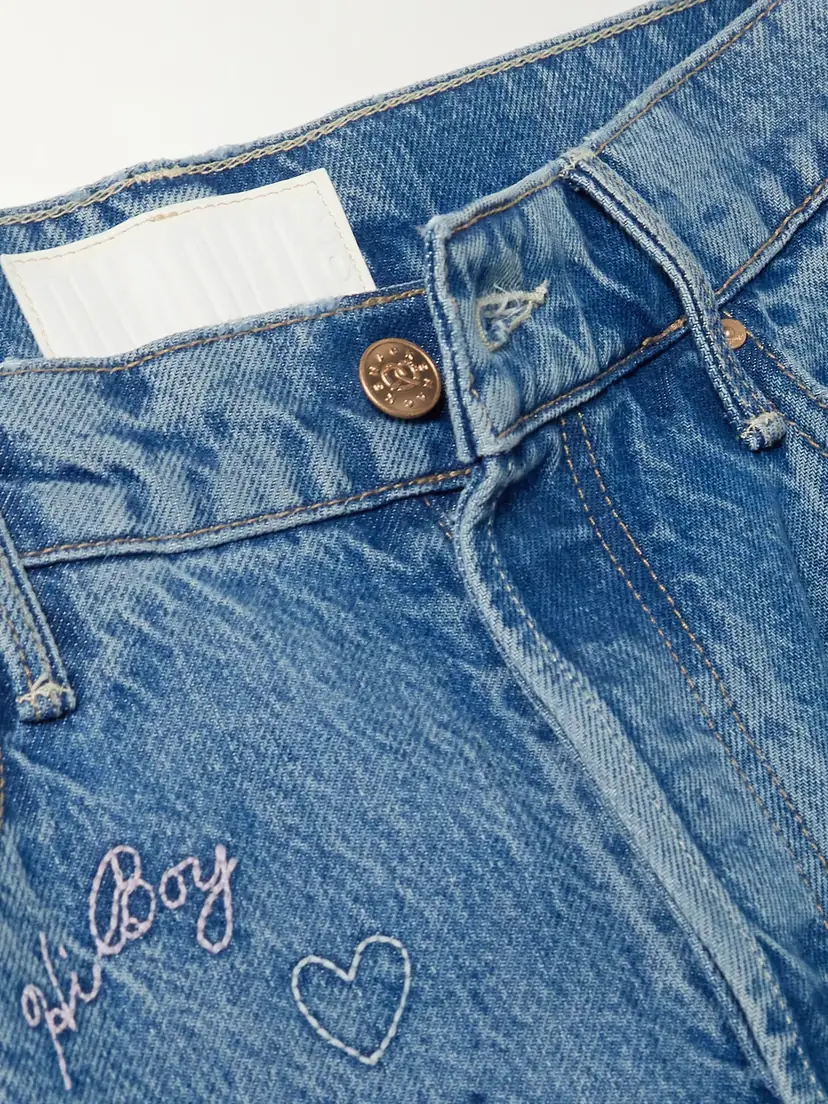 Mother Double Dip Nerdy Embroidered Mid-rise Wide-leg Jeans | Thumbnail 5 Mother Double Dip Nerdy Embroidered Mid-rise Wide-leg Jeans | Thumbnail 5