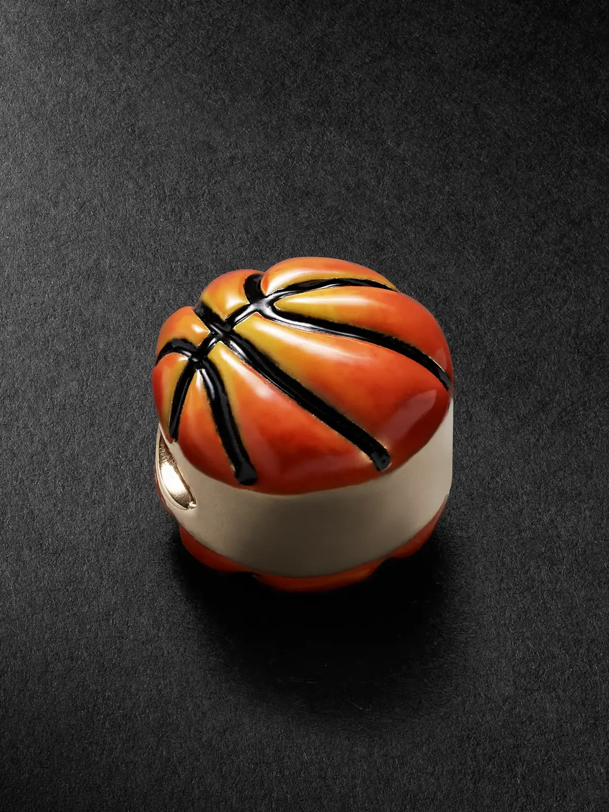 Greg Yuna Basketball 14-Karat White Gold and Enamel Pendant - Men
