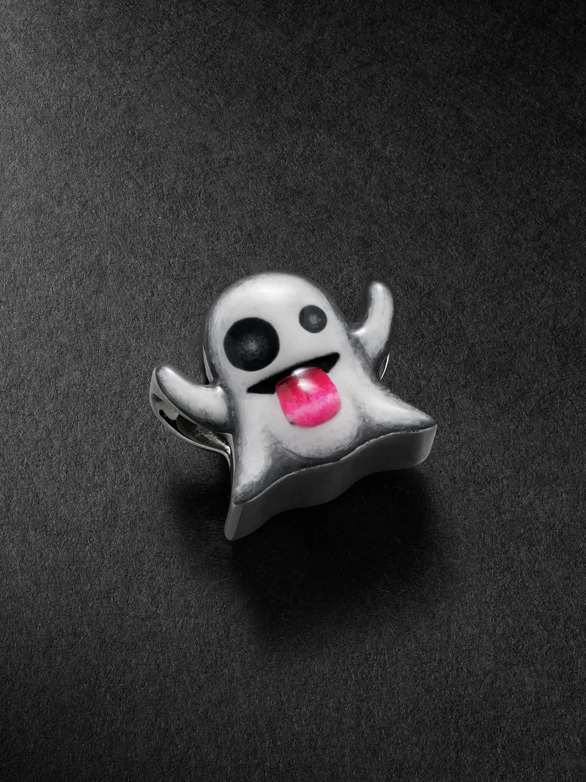Greg Yuna Ghost 14-Karat White Gold and Enamel Pendant - Men
