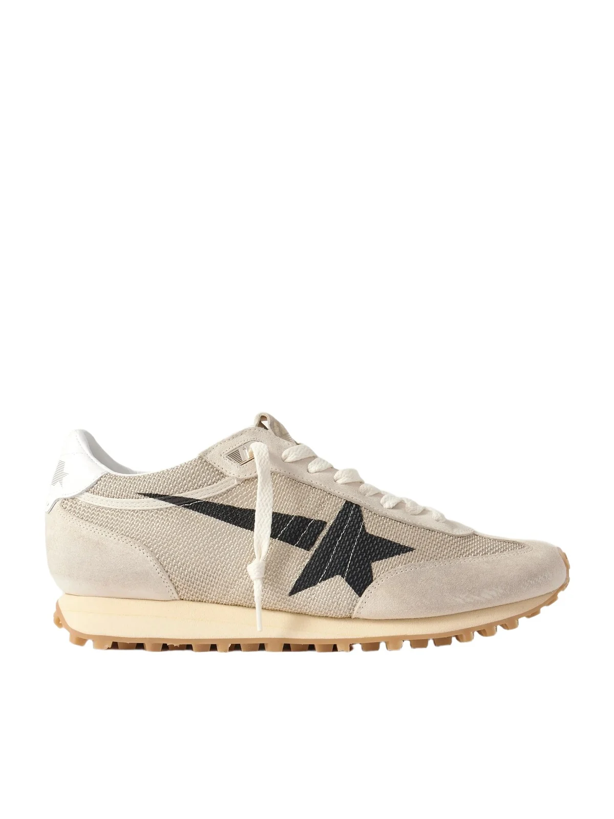 Golden Goose Marathon Distressed Suede-Trimmed Printed Mesh Sneakers - Men