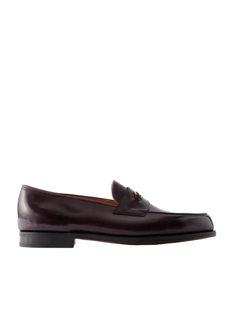 John Lobb Lopez Embellished Leather Penny Loafers - Men | Image 1 John Lobb Lopez Embellished Leather Penny Loafers - Men | Image 1