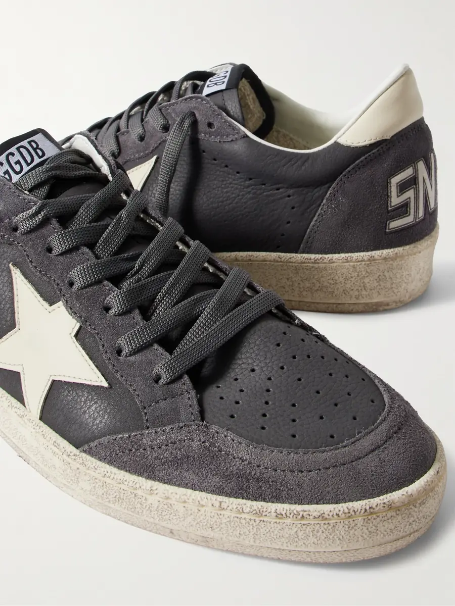 Golden Goose Ball Star Distressed Suede-Trimmed Leather Sneakers EU 45 | Thumbnail 5 Golden Goose Ball Star Distressed Suede-Trimmed Leather Sneakers EU 45 | Thumbnail 5