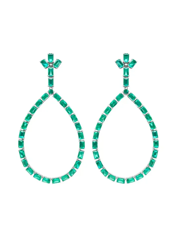 13.04ct Emerald 18K Gold Statement Earrings 13.04ct Emerald 18K Gold Statement Earrings