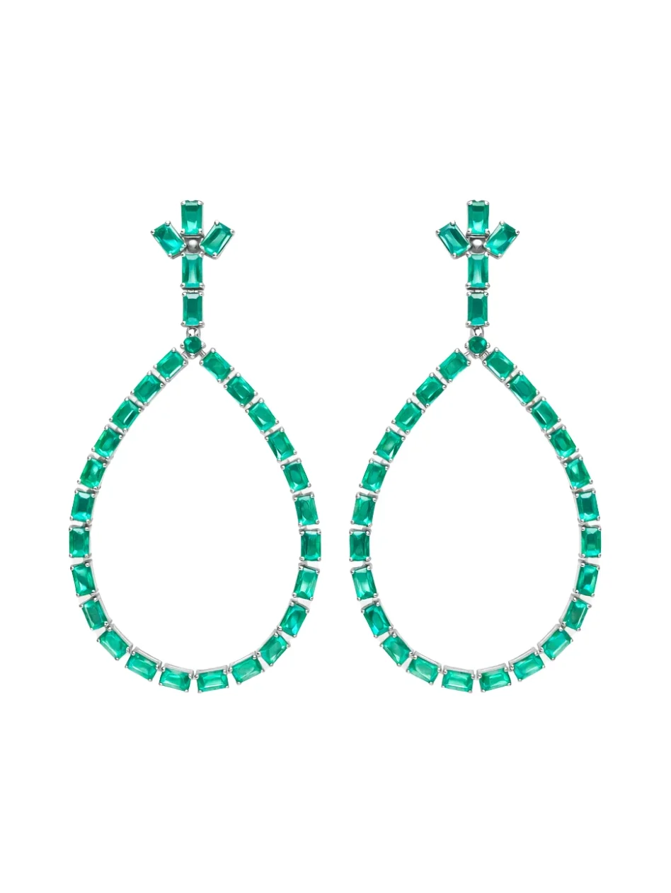 13.04ct Emerald 18K Gold Statement Earrings